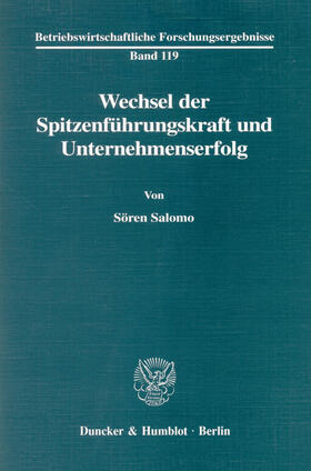 Salomo | Wechsel der Spitzenführungskraft und Unternehmenserfolg | E-Book | sack.de