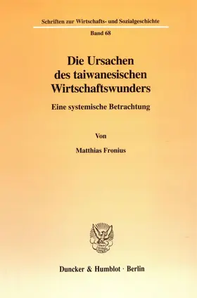 Fronius |  Die Ursachen des taiwanesischen Wirtschaftswunders. | eBook | Sack Fachmedien
