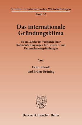 Klandt / Brüning | Das Internationale Gründungsklima | E-Book | sack.de