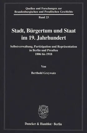 Grzywatz |  Stadt, Bürgertum und Staat im 19. Jahrhundert. | eBook | Sack Fachmedien