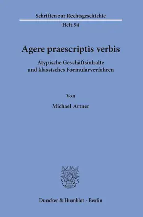 Artner |  Agere praescriptis verbis. | eBook | Sack Fachmedien