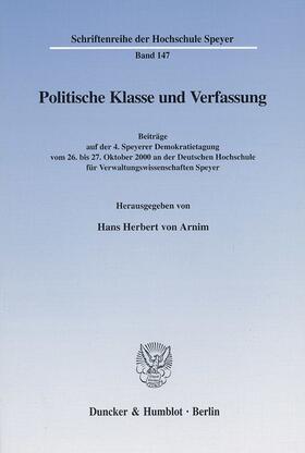 Arnim |  Politische Klasse und Verfassung. | eBook | Sack Fachmedien