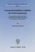 Hänsch |  Gesamtwirtschaftliche Stabilität als Verfassungsprinzip. | eBook | Sack Fachmedien