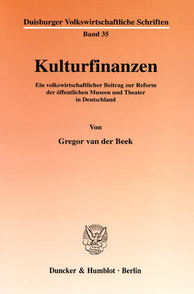 Beek | Kulturfinanzen | E-Book | sack.de