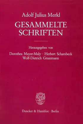 Grussmann / Merkl / Schambeck | Gesammelte Schriften. | E-Book | sack.de