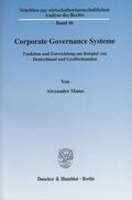 Mann |  Corporate Governance Systeme. | eBook | Sack Fachmedien