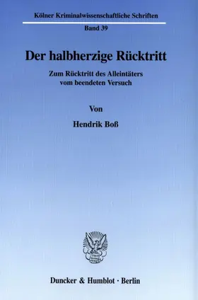 Boß |  Der halbherzige Rücktritt. | eBook | Sack Fachmedien