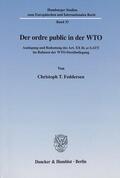 Feddersen |  Der ordre public in der WTO. | eBook | Sack Fachmedien