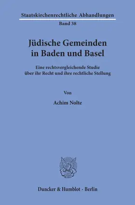 Nolte | Jüdische Gemeinden in Baden und Basel. | E-Book | sack.de