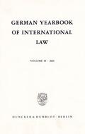 Zimmermann |  German Yearbook of International Law / Jahrbuch für Internationales Recht | eBook | Sack Fachmedien