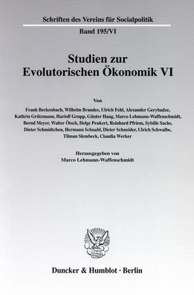 Lehmann-Waffenschmidt | Studien zur Evolutorischen Ökonomik VI. | E-Book | sack.de