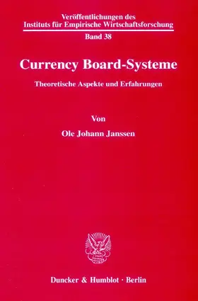 Janssen |  Currency Board-Systeme | eBook | Sack Fachmedien