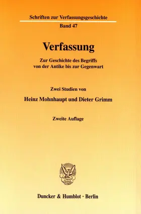 Mohnhaupt / Grimm |  Verfassung. | eBook | Sack Fachmedien