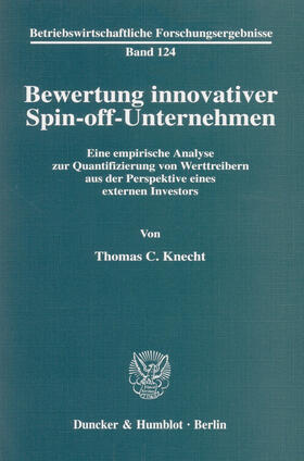 Knecht | Bewertung innovativer Spin-off-Unternehmen. | E-Book | sack.de