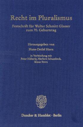 Horn / Stern | Recht im Pluralismus | E-Book | sack.de