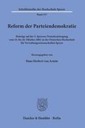 Arnim |  Reform der Parteiendemokratie. | eBook | Sack Fachmedien