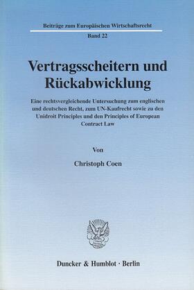 Coen | Vertragsscheitern und Rückabwicklung. | E-Book | sack.de