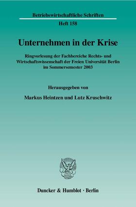 Heintzen / Kruschwitz |  Unternehmen in der Krise | eBook | Sack Fachmedien
