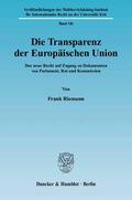 Riemann |  Die Transparenz der Europäischen Union | eBook | Sack Fachmedien