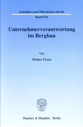 Frenz |  Unternehmerverantwortung im Bergbau. | eBook | Sack Fachmedien