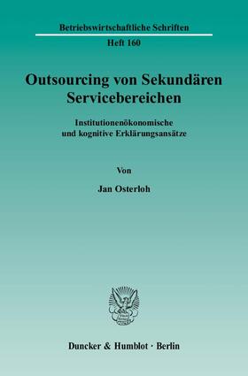 Osterloh |  Outsourcing von Sekundären Servicebereichen | eBook | Sack Fachmedien