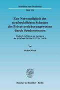 Wirth |  Zur Notwendigkeit des strafrechtlichen Schutzes des Privatversicherungswesens durch Sondernormen | eBook | Sack Fachmedien