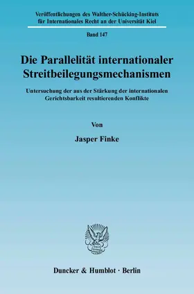 Finke |  Die Parallelität internationaler Streitbeilegungsmechanismen | eBook | Sack Fachmedien