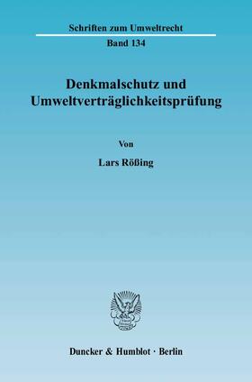 Rößing | Denkmalschutz und Umweltverträglichkeitsprüfung | E-Book | sack.de