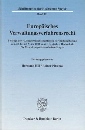 Hill / Pitschas | Europäisches Verwaltungsverfahrensrecht. | E-Book | sack.de