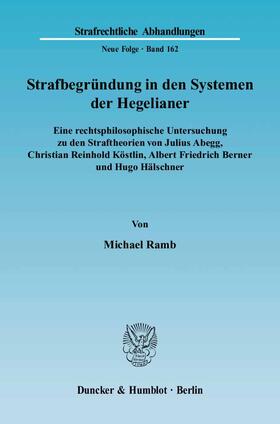 Ramb | Strafbegründung in den Systemen der Hegelianer | E-Book | sack.de