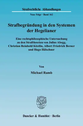 Ramb | Strafbegründung in den Systemen der Hegelianer | E-Book | sack.de