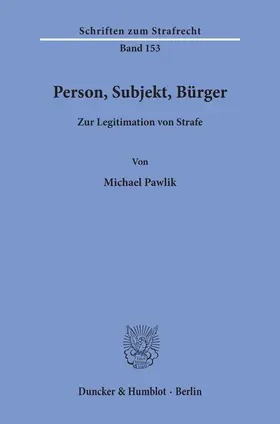 Pawlik | Person, Subjekt, Bürger | E-Book | www.sack.de