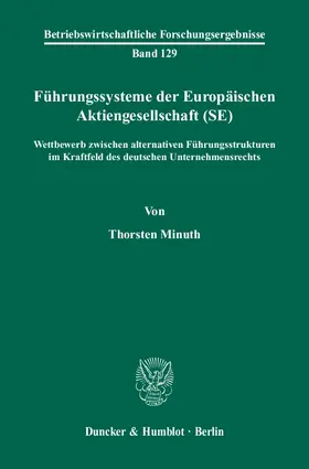 Minuth |  Führungssysteme der Europäischen Aktiengesellschaft (SE) | eBook | Sack Fachmedien