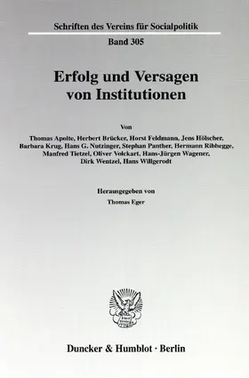 Eger |  Erfolg und Versagen von Institutionen | eBook | Sack Fachmedien