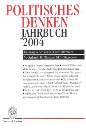 Ballestrem / Thompson / Gerhardt |  Politisches Denken. Jahrbuch 2004. | eBook | Sack Fachmedien