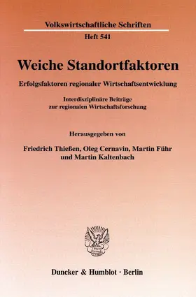 Thießen / Kaltenbach / Cernavin |  Weiche Standortfaktoren. | eBook | Sack Fachmedien