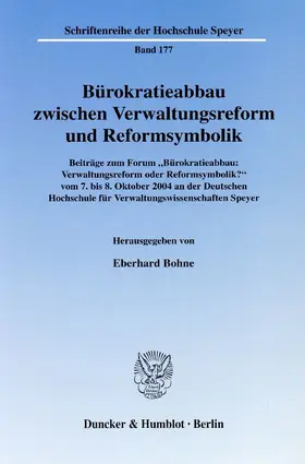 Bohne |  Bürokratieabbau zwischen Verwaltungsreform und Reformsymbolik | eBook | Sack Fachmedien