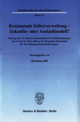 Hill | Kommunale Selbstverwaltung - Zukunfts- oder Auslaufmodell? | E-Book | www.sack.de