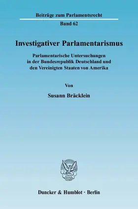 Bräcklein |  Investigativer Parlamentarismus | eBook | Sack Fachmedien