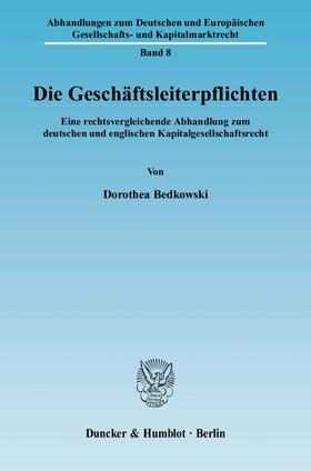 Bedkowski | Die Geschäftsleiterpflichten | E-Book | sack.de