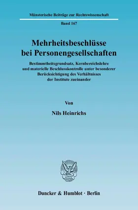 Heinrichs | Mehrheitsbeschlüsse bei Personengesellschaften | E-Book | sack.de