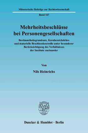 Heinrichs | Mehrheitsbeschlüsse bei Personengesellschaften | E-Book | sack.de