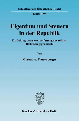Pausenberger |  Eigentum und Steuern in der Republik | eBook | Sack Fachmedien