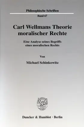 Schinkowitz |  Carl Wellmans Theorie moralischer Rechte. | eBook | Sack Fachmedien