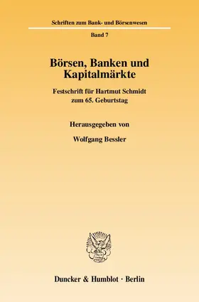 Bessler |  Börsen, Banken und Kapitalmärkte | eBook | Sack Fachmedien
