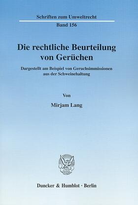 Lang | Die rechtliche Beurteilung von Gerüchen. | E-Book | sack.de