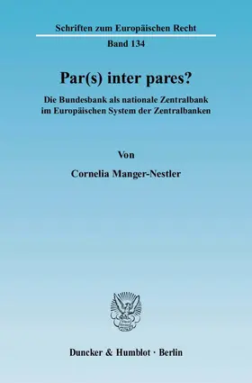 Manger-Nestler |  Par(s) inter pares? | eBook | Sack Fachmedien