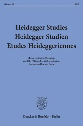 Emad / Schüßler / Herrmann |  Heidegger Studies / Heidegger Studien / Etudes Heideggeriennes | eBook | Sack Fachmedien