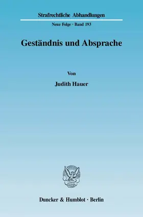 Hauer |  Geständnis und Absprache. | eBook | Sack Fachmedien
