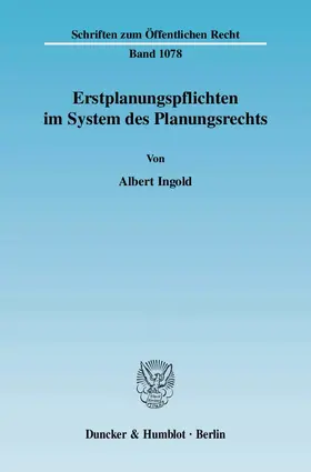 Ingold |  Erstplanungspflichten im System des Planungsrechts. | eBook | Sack Fachmedien